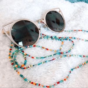 Gold Cat-Eye Sunglasses w Gradient Lens